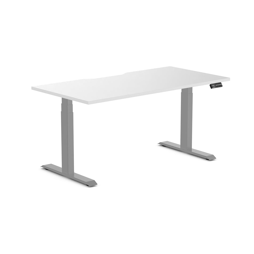 Desky Dual Scalloped Melamine Sit Stand Desk