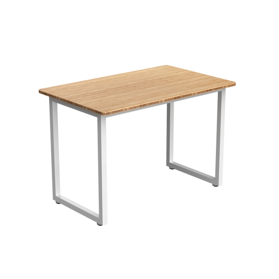 Desky Fixed Office Side Table Bamboo White - Desky