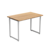 Desky Fixed Office Side Table Bamboo White - Desky