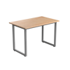 Desky Fixed Office Side Table Curly Birch Grey - Desky