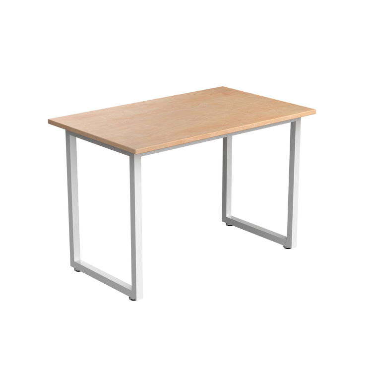 Desky Fixed Office Side Table Curly Birch White - Desky