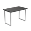 Desky Fixed Office Side Table Dark Bamboo White - Desky