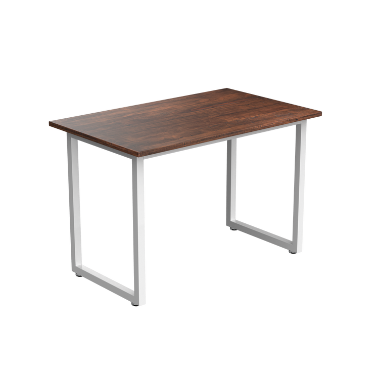 Desky Fixed Office Side Table Rustic New Zealand Pine White - Desky