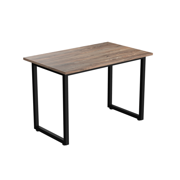 Desky Fixed Office Side Table Natural Walnut Matte Black - Desky