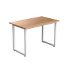 Desky Fixed Office Side Table Red Oak White - Desky