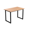 Desky Fixed Office Side Table Select Beech Matte Black - Desky