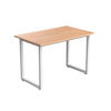 Desky Fixed Office Side Table Select Beech White - Desky