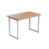 Desky Fixed Office Side Table Sublime Teak White - Desky