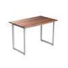 Desky Fixed Office Side Table Walnut Hardwood White - Desky